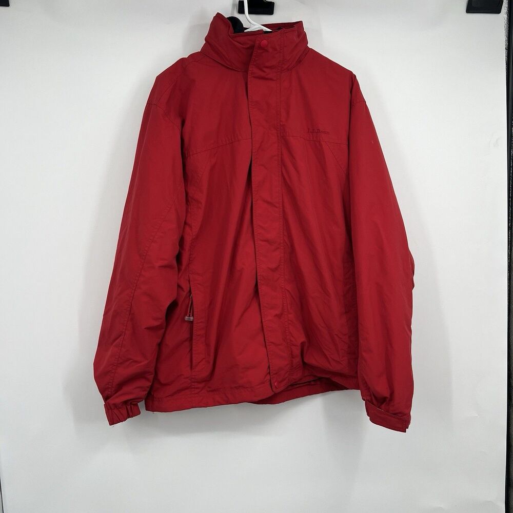 LL Bean Mens Red 3 In 1 Hooded Zip Parka Coat Jacket XL Tall OYWA7 All Seasons